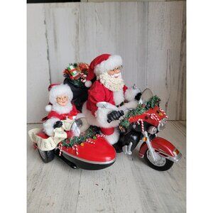 Clothtique possible dreams good day for a ride RARE Harley-Davidson Santa Mrs Cl